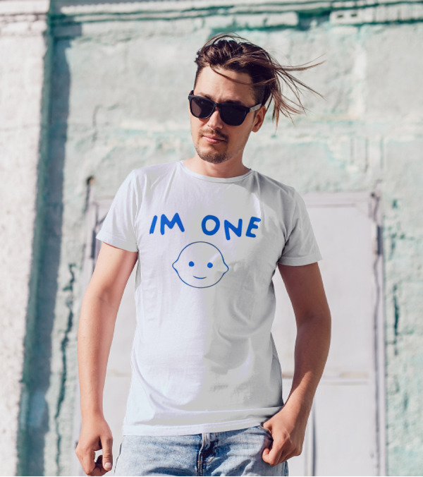 Sinjin Drowning I'm One Blue Smiley Face T-Shirt