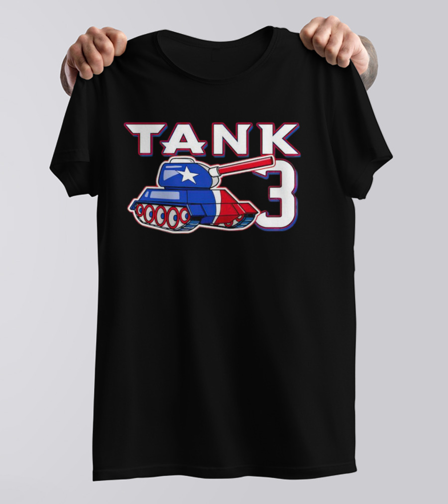 Texas Rangers Tank 3 Patriotic Flag Colors T-Shirt