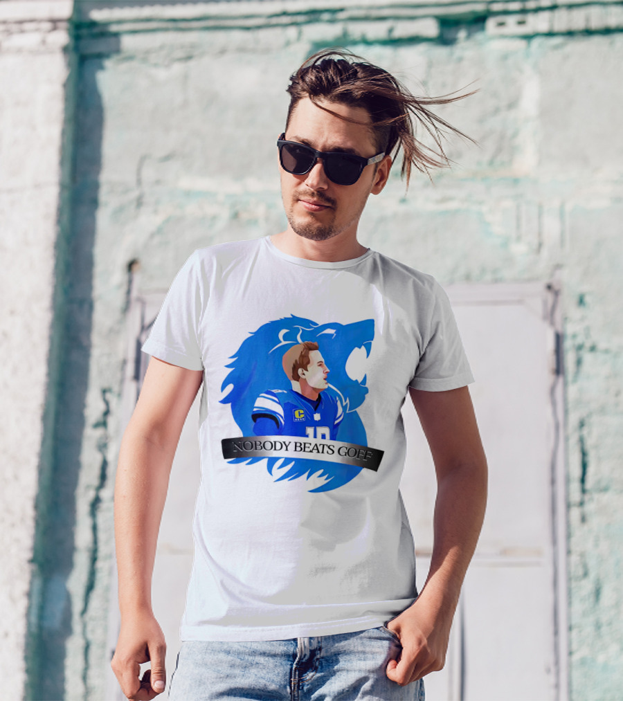 That’s Good Sports Nobody Beats Goff Blue Lion Football Player T-Shirt