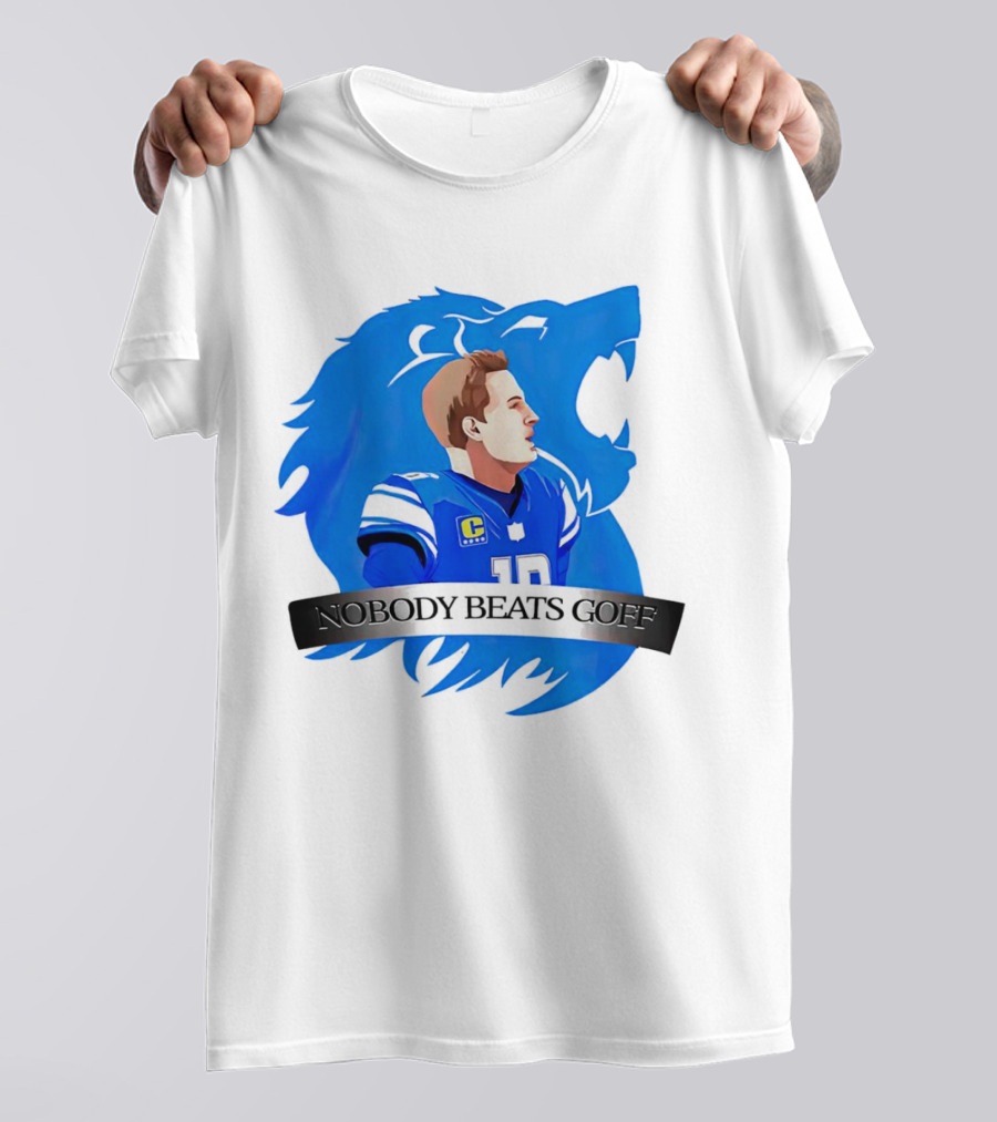That’s Good Sports Nobody Beats Goff Blue Lion Football Player T-Shirt