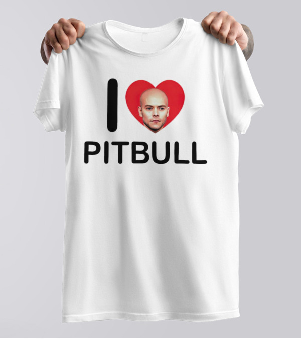 I Love Pitbull Baldrry T-Shirt