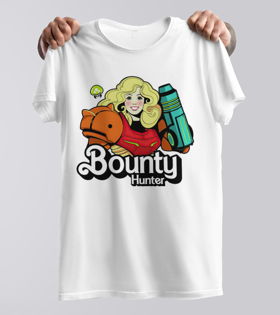 Bounty Hunter Retro Blonde Character With Sci-Fi Armor T-Shirt