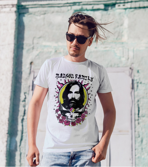 Manson Family Skull Roses Psychedelic T-Shirt