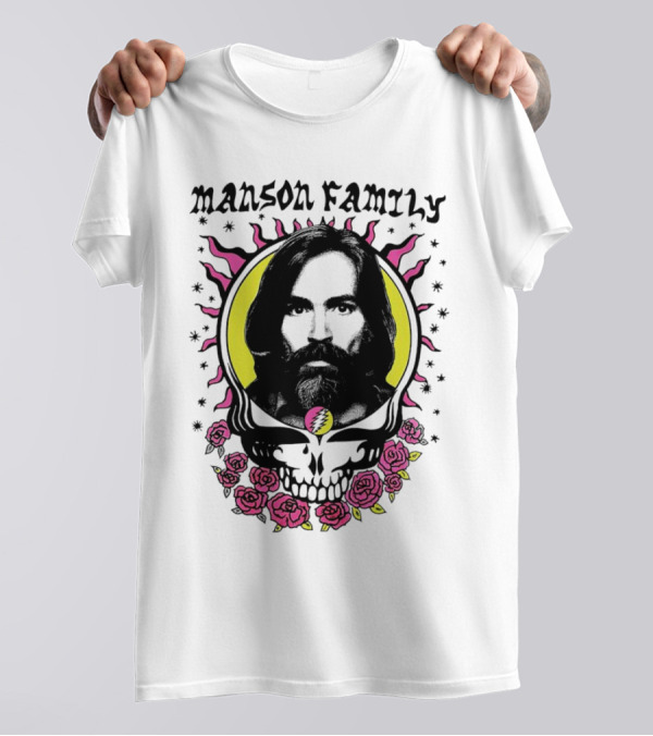 Manson Family Skull Roses Psychedelic T-Shirt