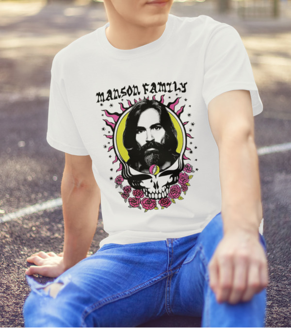 Manson Family Skull Roses Psychedelic T-Shirt