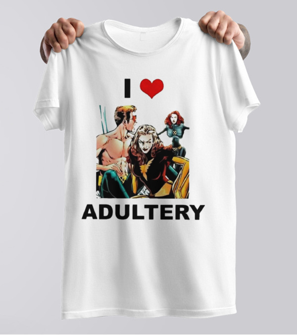 I Love Adultery Adult Joke Comic Characters T-Shirt