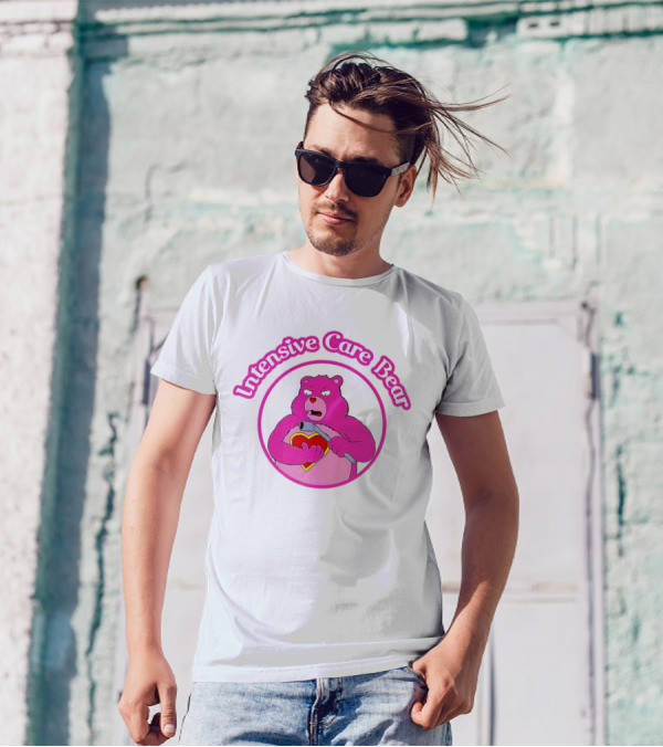 Intensive Care Bear With Heart And Pipe T-Shirt