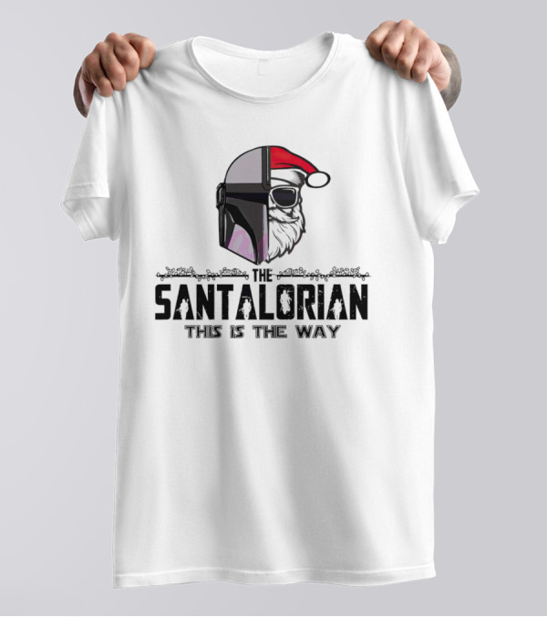 The Santalorian This Is The Way Santa Claus Christmas Helmet Santa Hat T-Shirt