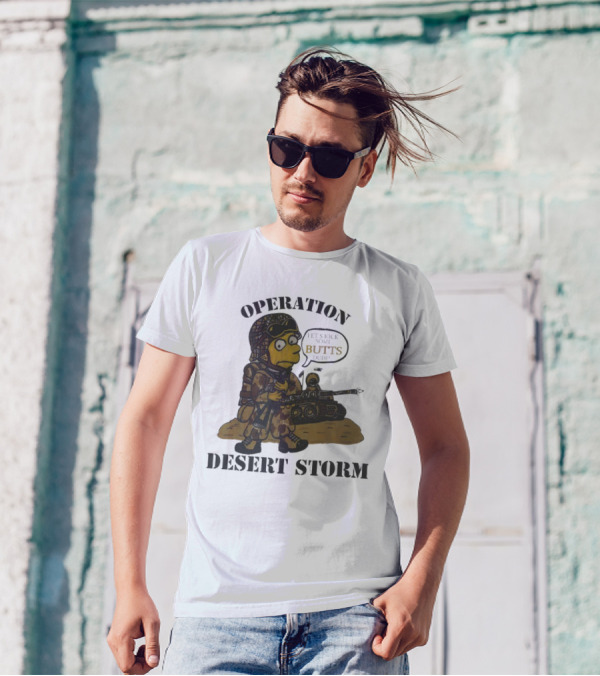 Operation Desert Storm Bart Simpson Let's Kick Butts T-Shirt