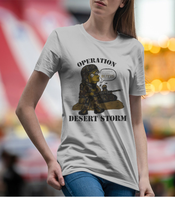 Operation Desert Storm Bart Simpson Let's Kick Butts T-Shirt