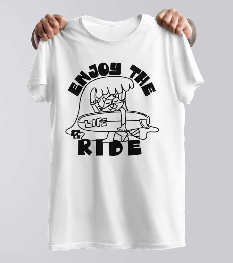 Enjoy The Surfing Cat Life Ride T-Shirt