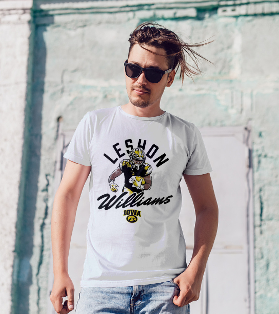 Leshon Williams Iowa Football Hawkeyes Cartoon Football Player T-Shirt