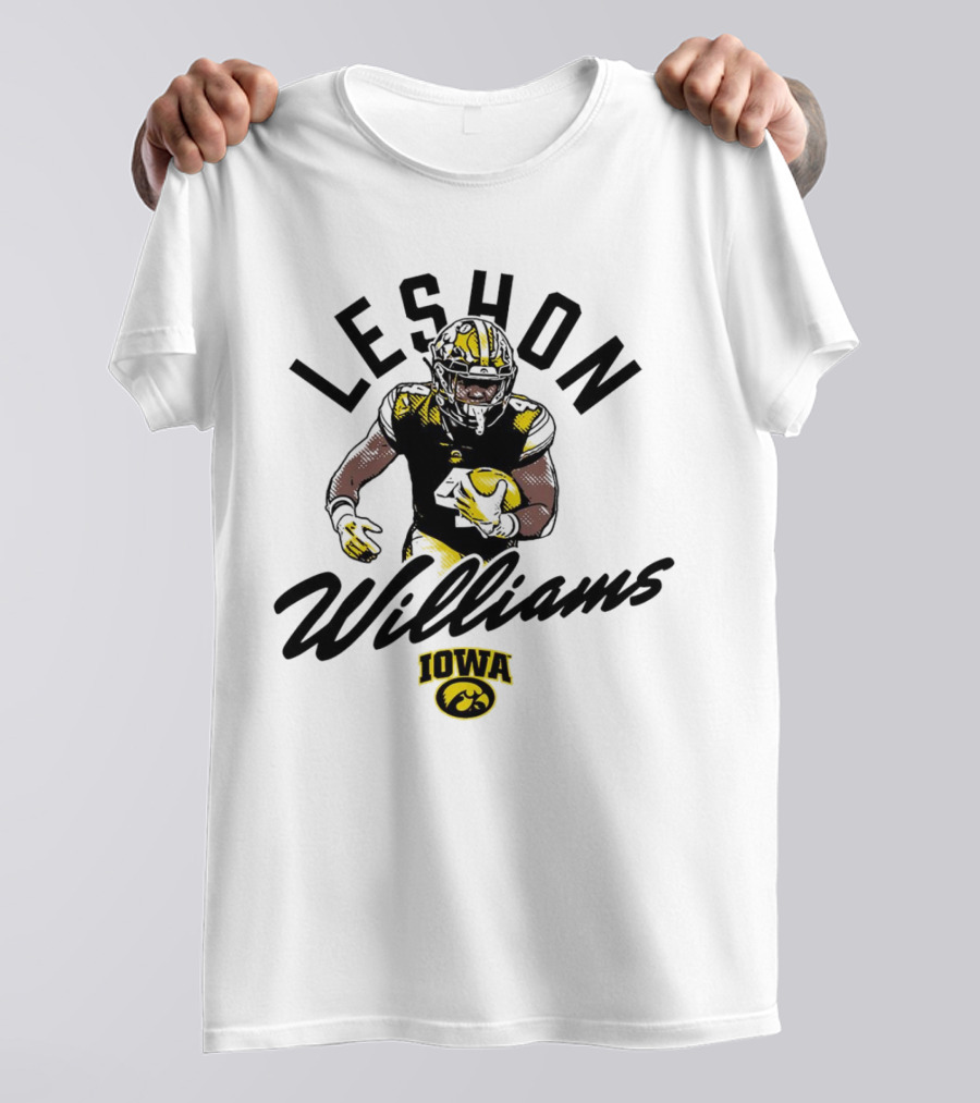 Leshon Williams Iowa Football Hawkeyes Cartoon Football Player T-Shirt