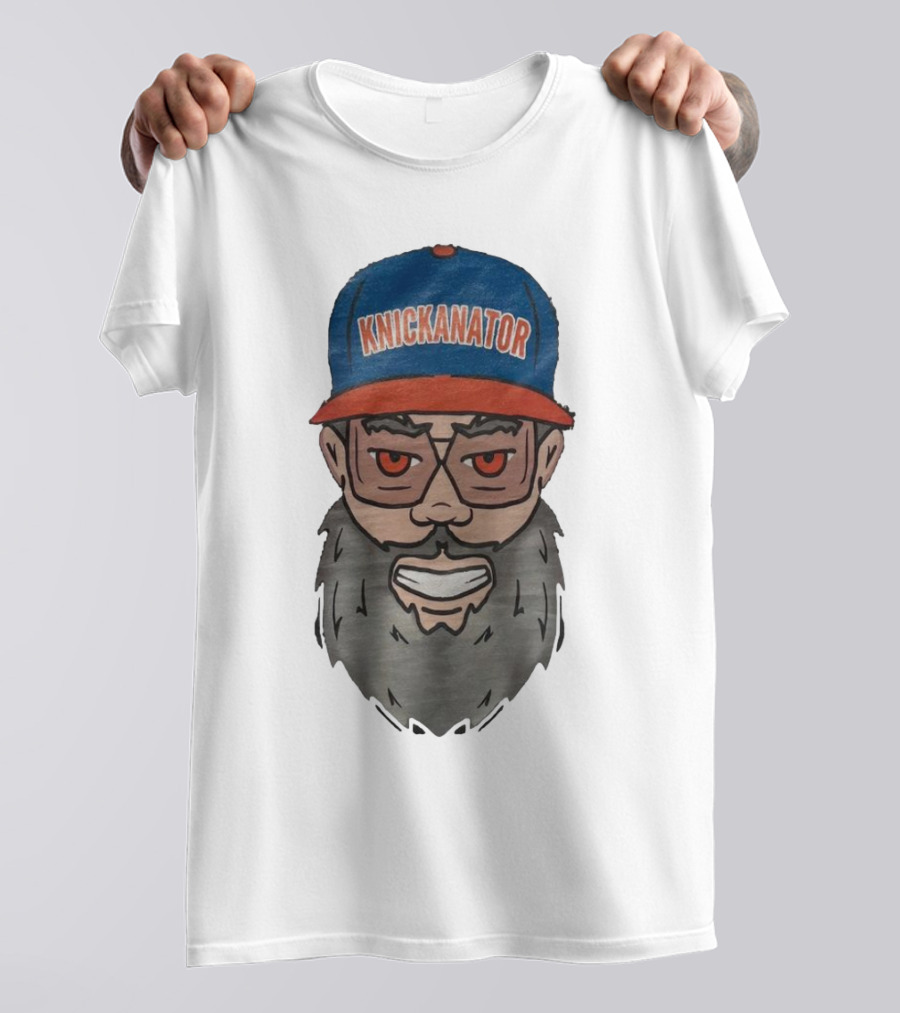 Nickanator New York Knicks Beard Hat Face T-Shirt