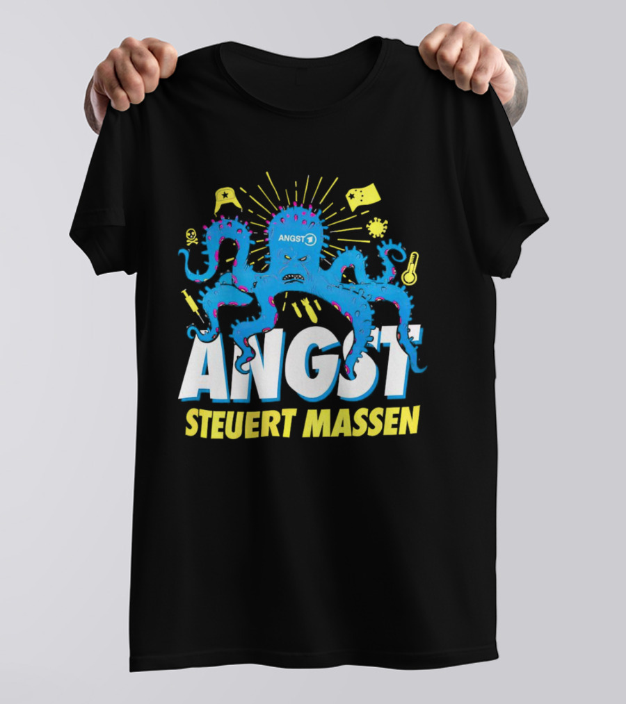 Angst Steuert Massen Octopus With Symbols And Expressions T-Shirt