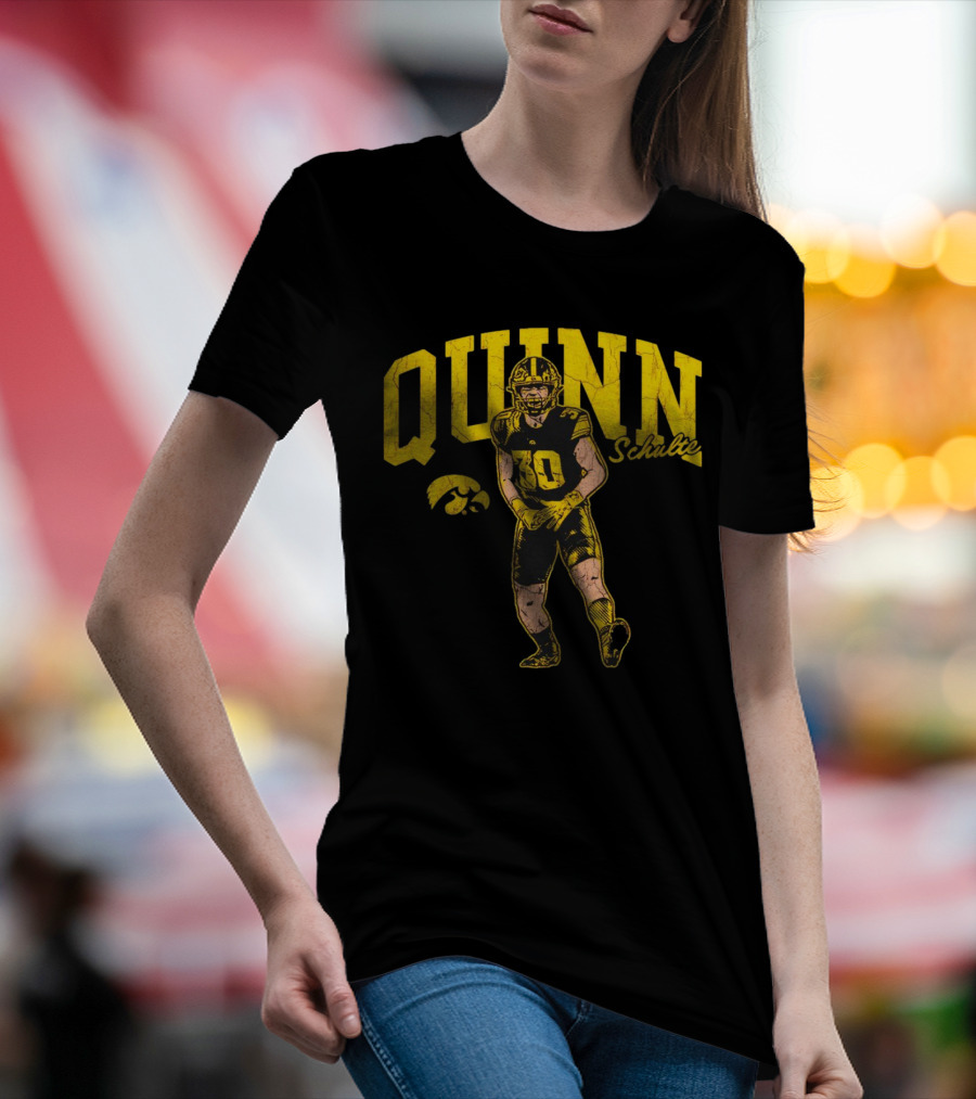 Quinn Schulte Iowa Hawkeyes Football Number 10 Cartoon T-Shirt