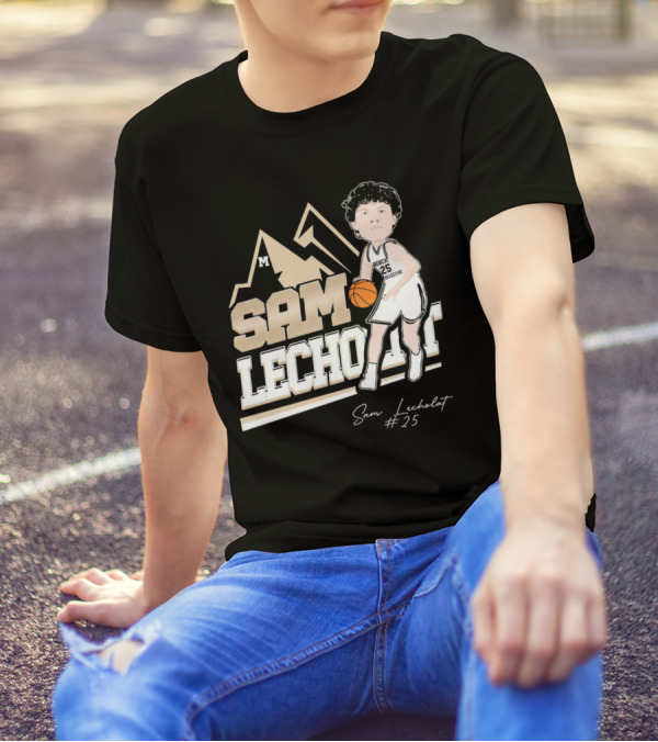 Sam Lecholat Montana State Bobcats Collective #25 Signature Basketball Player M T-Shirt