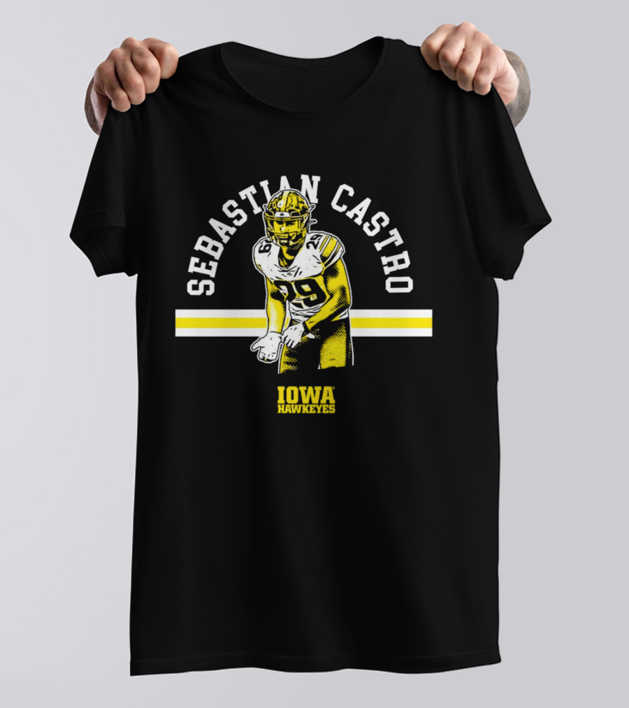 Sebastian Castro Iowa Hawkeyes Football Player T-Shirt