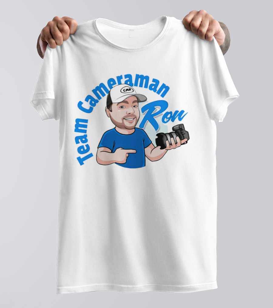 Team Cameraman Ron Cartoon Character Holding Camera T-Shirt