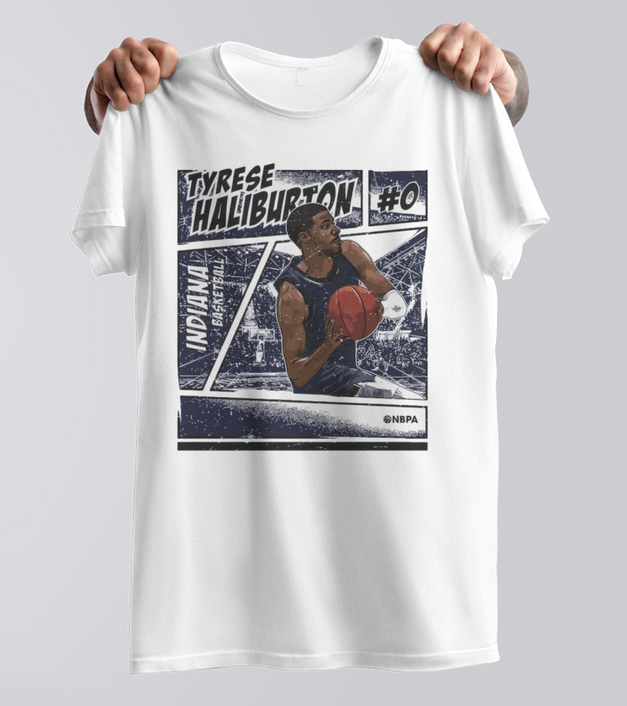 Tyrese Haliburton Indiana Basketball #0 NBPA Comic T-Shirt