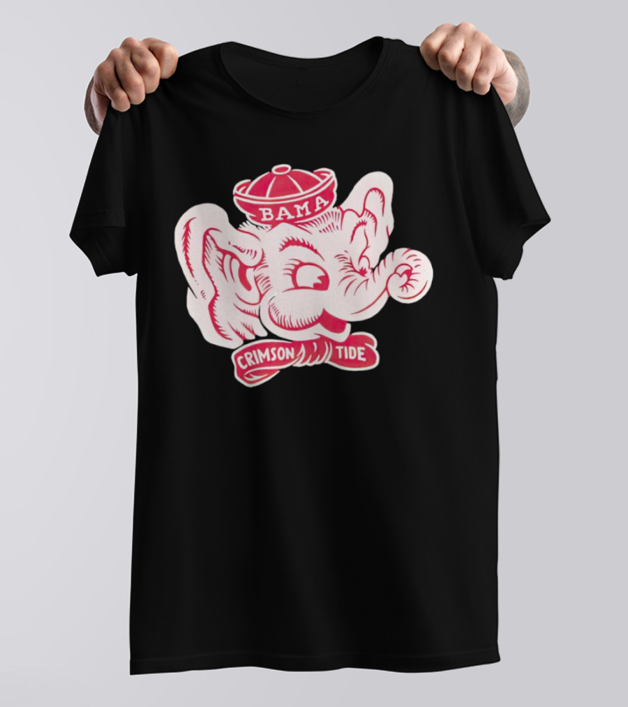 Bama Crimson Tide Elephant Mascot Football T-Shirt