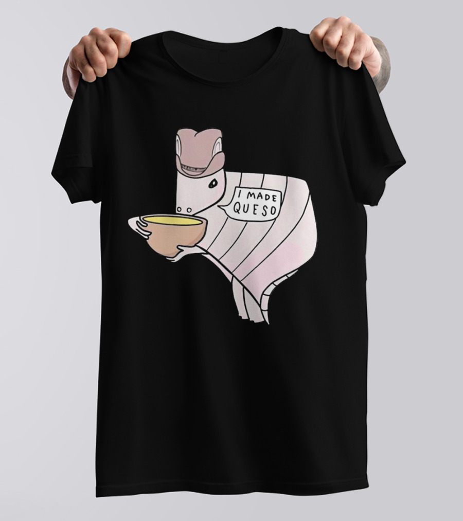 I Made Queso Armadillo With Cowboy Hat Holding Bowl T-Shirt