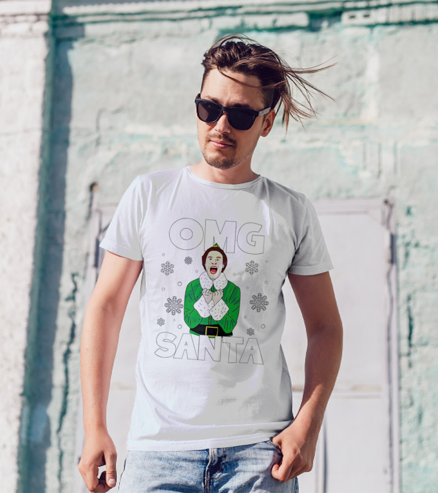 OMG Santa Christmas Elf Excited Reaction T-Shirt