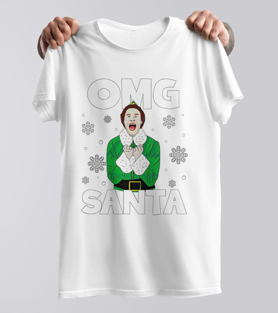 OMG Santa Christmas Elf Excited Reaction T-Shirt