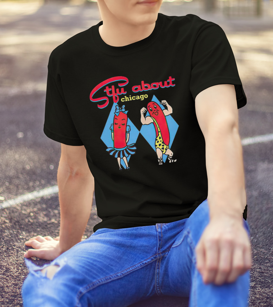 Sausage Stfu About Chicago Cartoon Characters T-Shirt