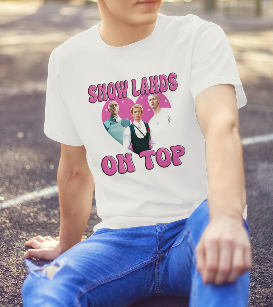 Snow Lands On Top Pink Heart Trio T-Shirt