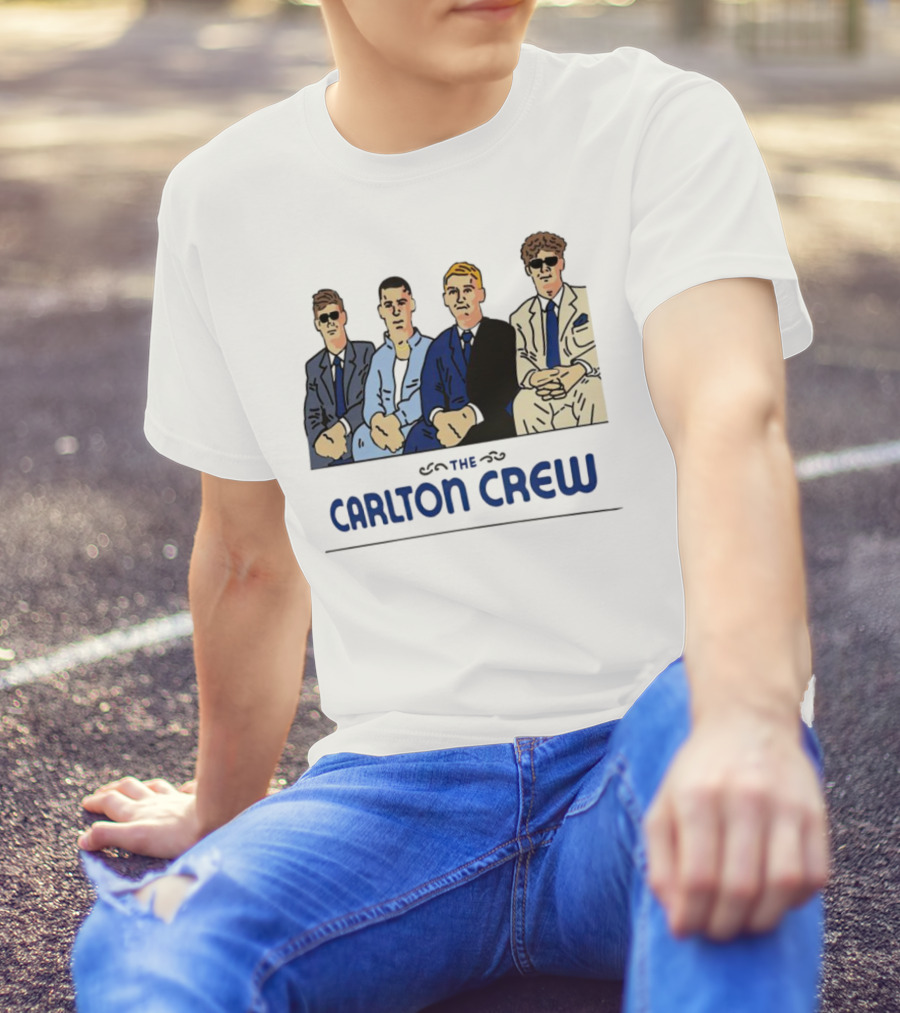 Carlton Crew Cartoon Characters In Suits And Sunglasses T-Shirt