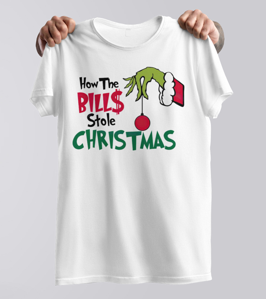 How The Bills Stole Christmas Grinch Hand T-Shirt