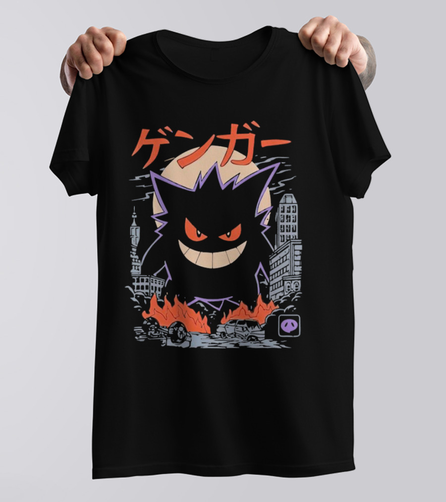 Gengar Urban Cityscape Destruction T-Shirt