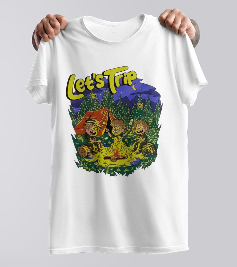 Let's Trip Around Campfire Cartoon Adventure T-Shirt
