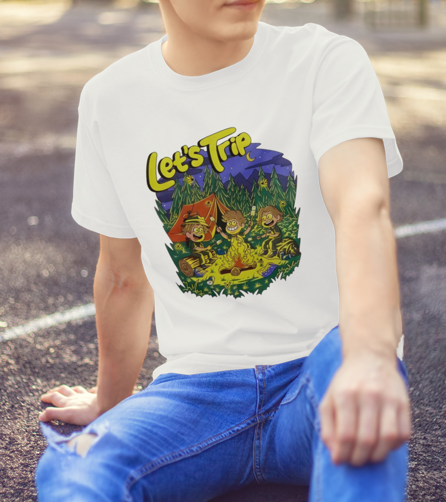 Let's Trip Around Campfire Cartoon Adventure T-Shirt