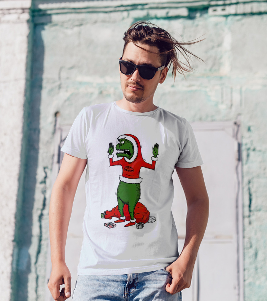 Grinch Cornholio Metal Christmas How The Grinch Stole Christmas T-Shirt