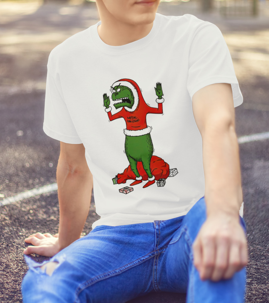 Grinch Cornholio Metal Christmas How The Grinch Stole Christmas T-Shirt