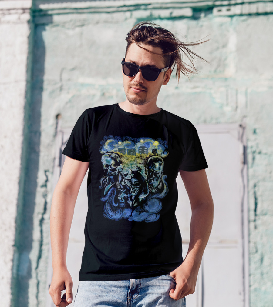 Fight Club Characters In Van Gogh’s Starry Night T-Shirt