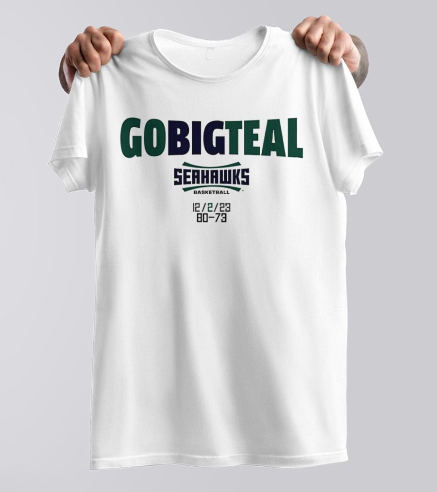 GOBIGTEAL Seattle Seahawks Basketball 12/8/23 Score 80-73 T-Shirt