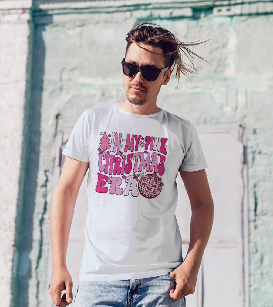 In My Pink Christmas Era Disco Ball T-Shirt