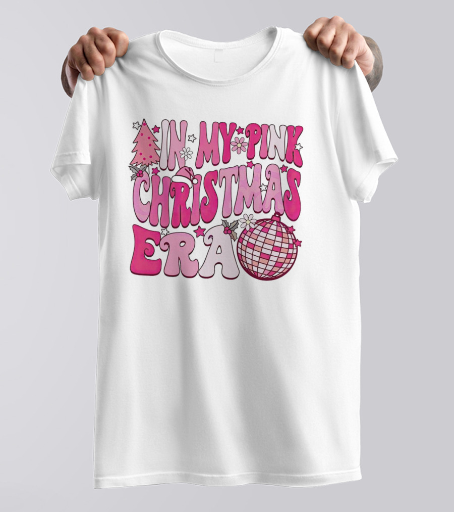 In My Pink Christmas Era Disco Ball T-Shirt