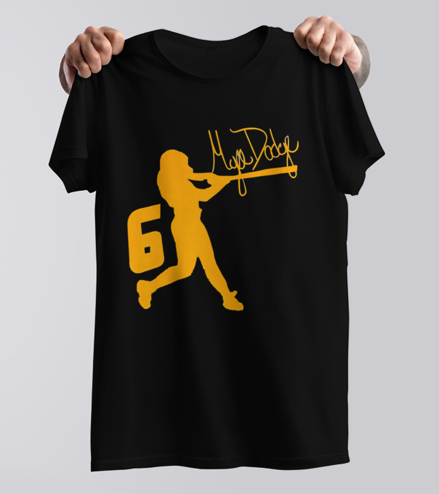 Mya Dodge Missouri Tigers Softball Signature Player Silhouette Number 6 T-Shirt
