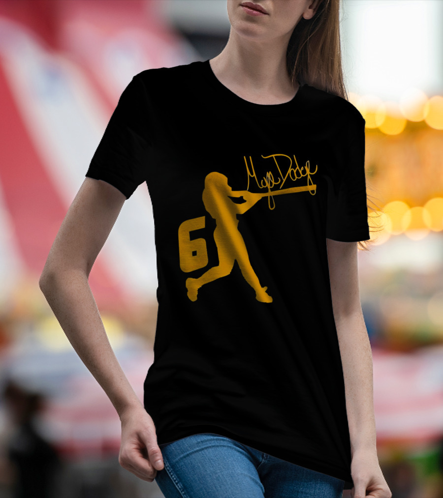 Mya Dodge Missouri Tigers Softball Signature Player Silhouette Number 6 T-Shirt