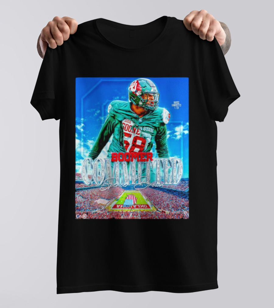 Spencer Brown Boomer Committed Oklahoma Sooners Football Stadium T-Shirt