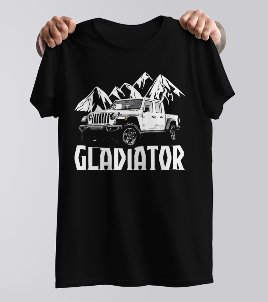 Gladiator Jeep With Mountain Background T-Shirt