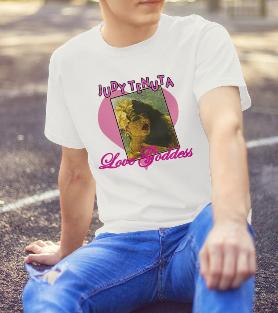 Judy Tenuta Love Goddess Vintage Art With Heart Background T-Shirt