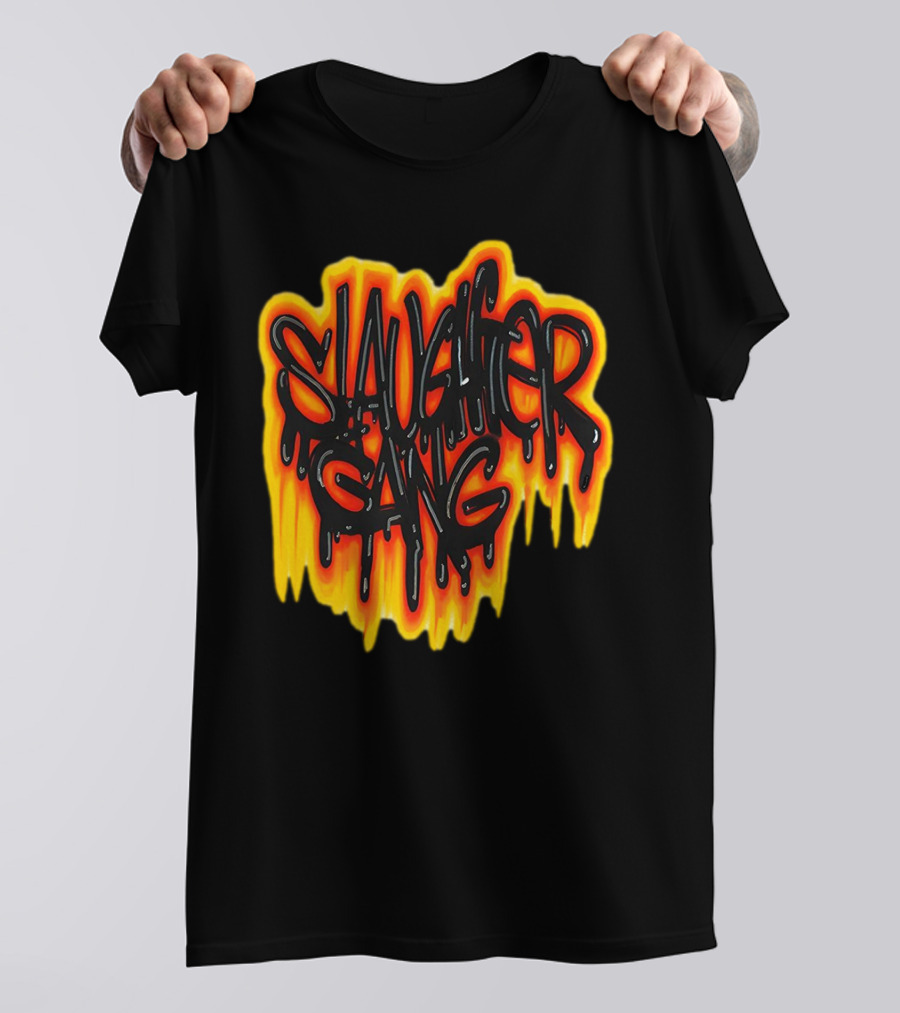 Slaughter Gang Drip Graffiti Flames T-Shirt