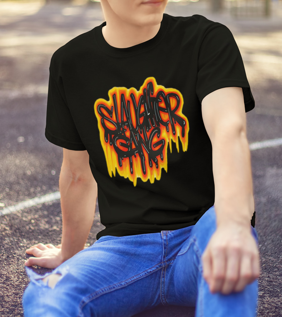 Slaughter Gang Drip Graffiti Flames T-Shirt
