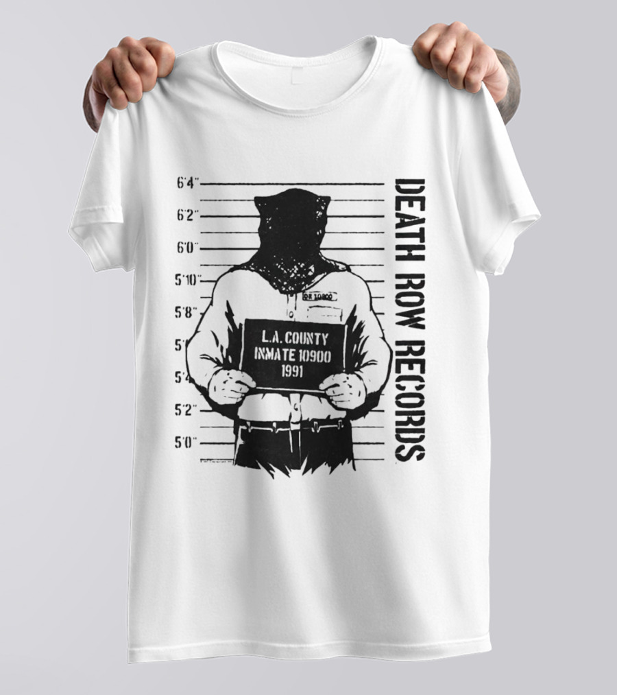 Death Row Records LA County Inmate 1990 1991 T-Shirt
