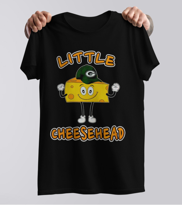 Green Bay Packers Little Cheesehead Illustration With Football Helmet T-Shirt